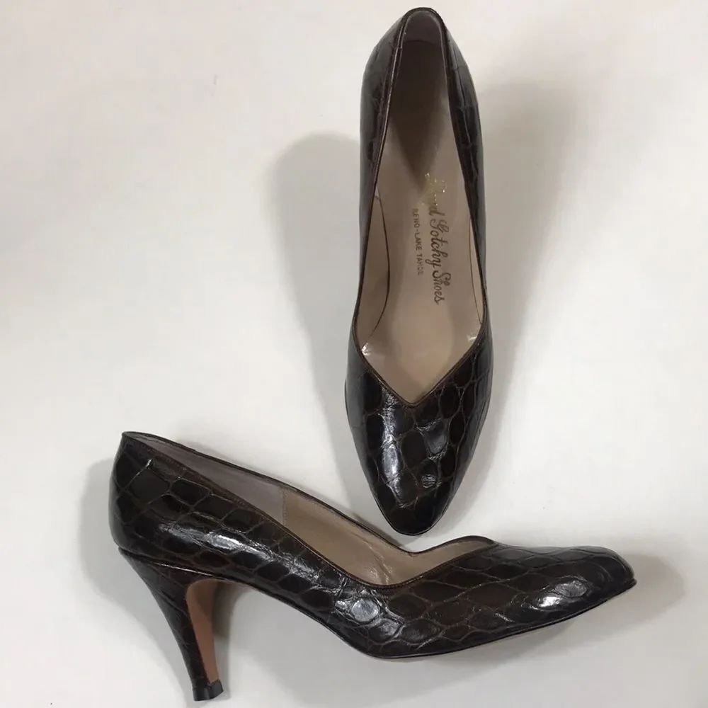Thos Cory Ltd Vintage Genuine Reptile Leather Women Shoes Size 7.5